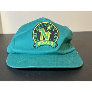 Vintage 1991 Stanley Cup Finals Minnesota North Stars Green Hat Rare (creases)